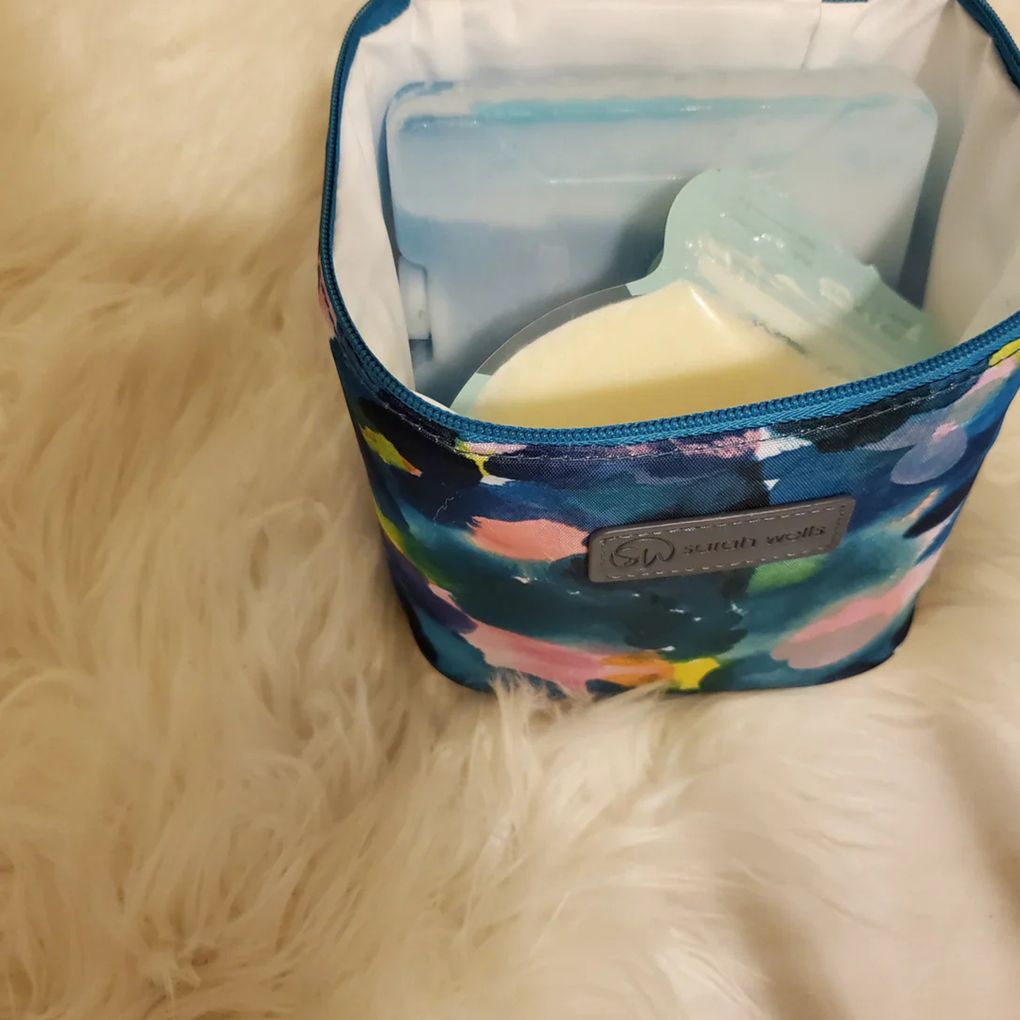 Sarah Wells Cold Gold Breastmilk Cooler Bag (Ice Pack Included) (Aquarelle)