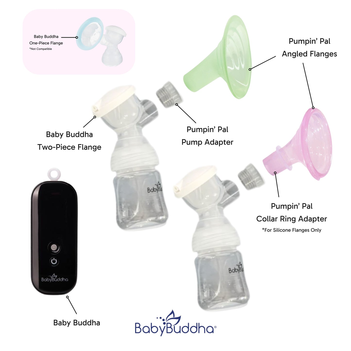 Adapters for Zomee & Baby Buddha with 2 piece connectors