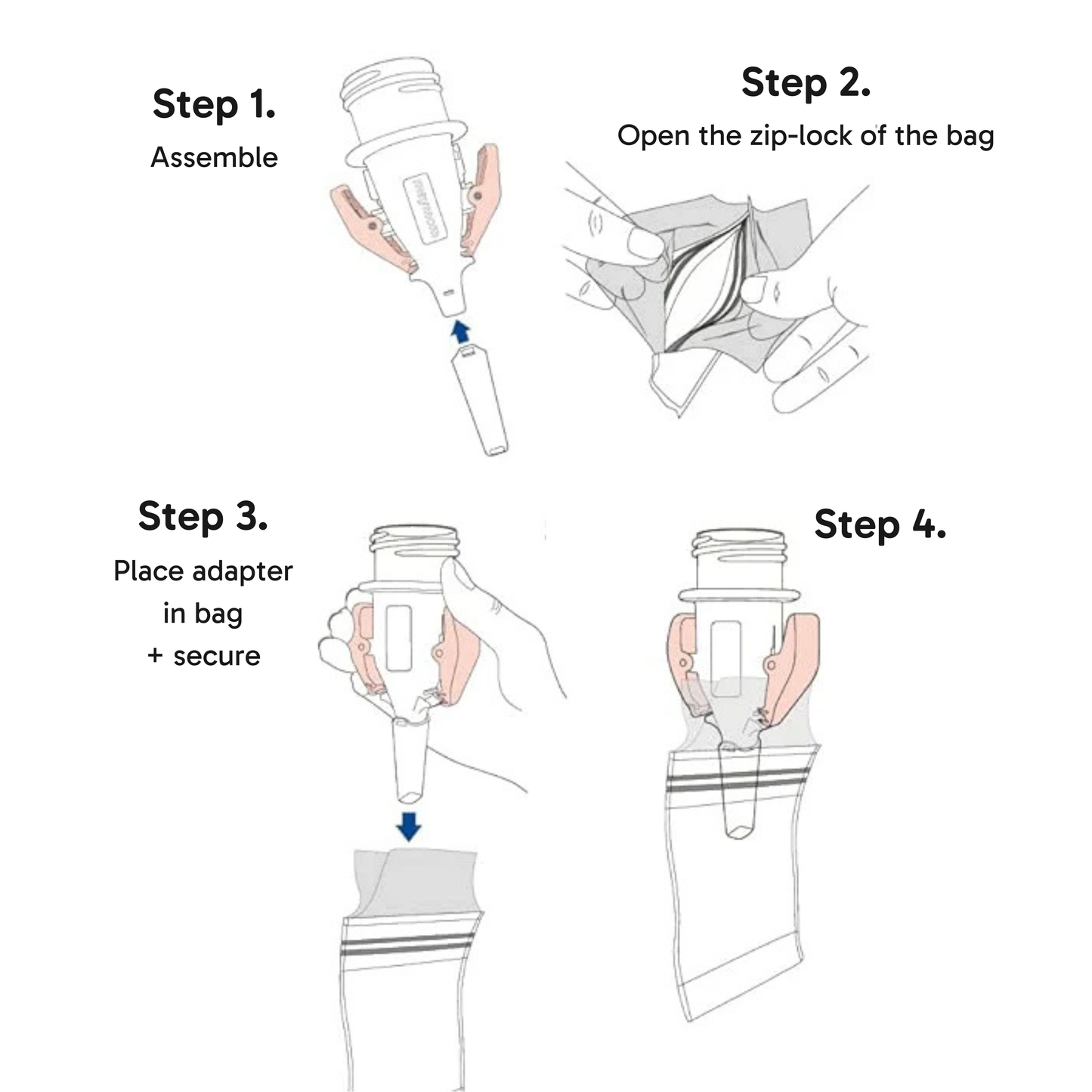 Milkbag Adapter — For Medela and Select Ameda Pumps