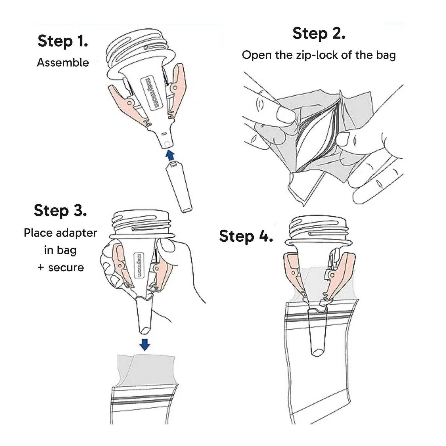 Milkbag Adapter — For Spectra and Avent Pumps