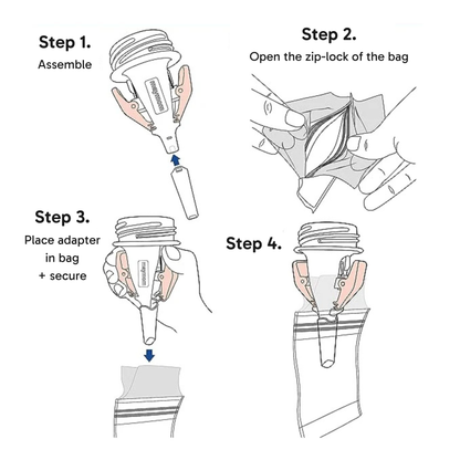 Milkbag Adapter — For Spectra and Avent Pumps