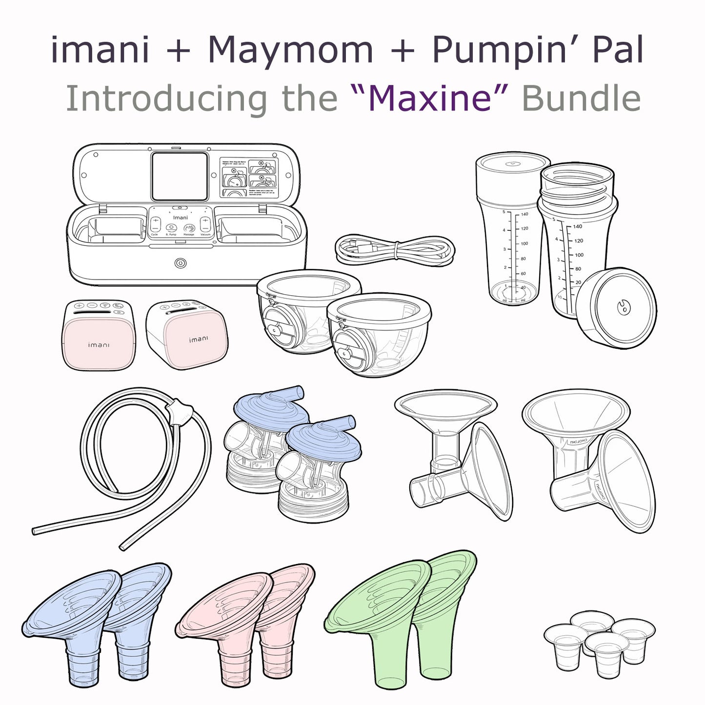 imani i2Plus Pro iBox "Maxine" 4-in-1 Breast Pump Bundle