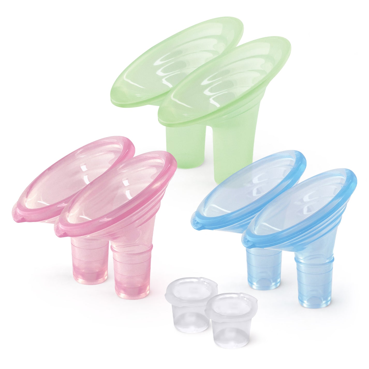 Pumpin' Pal angled silicone breast pump flanges Pumpin Pal