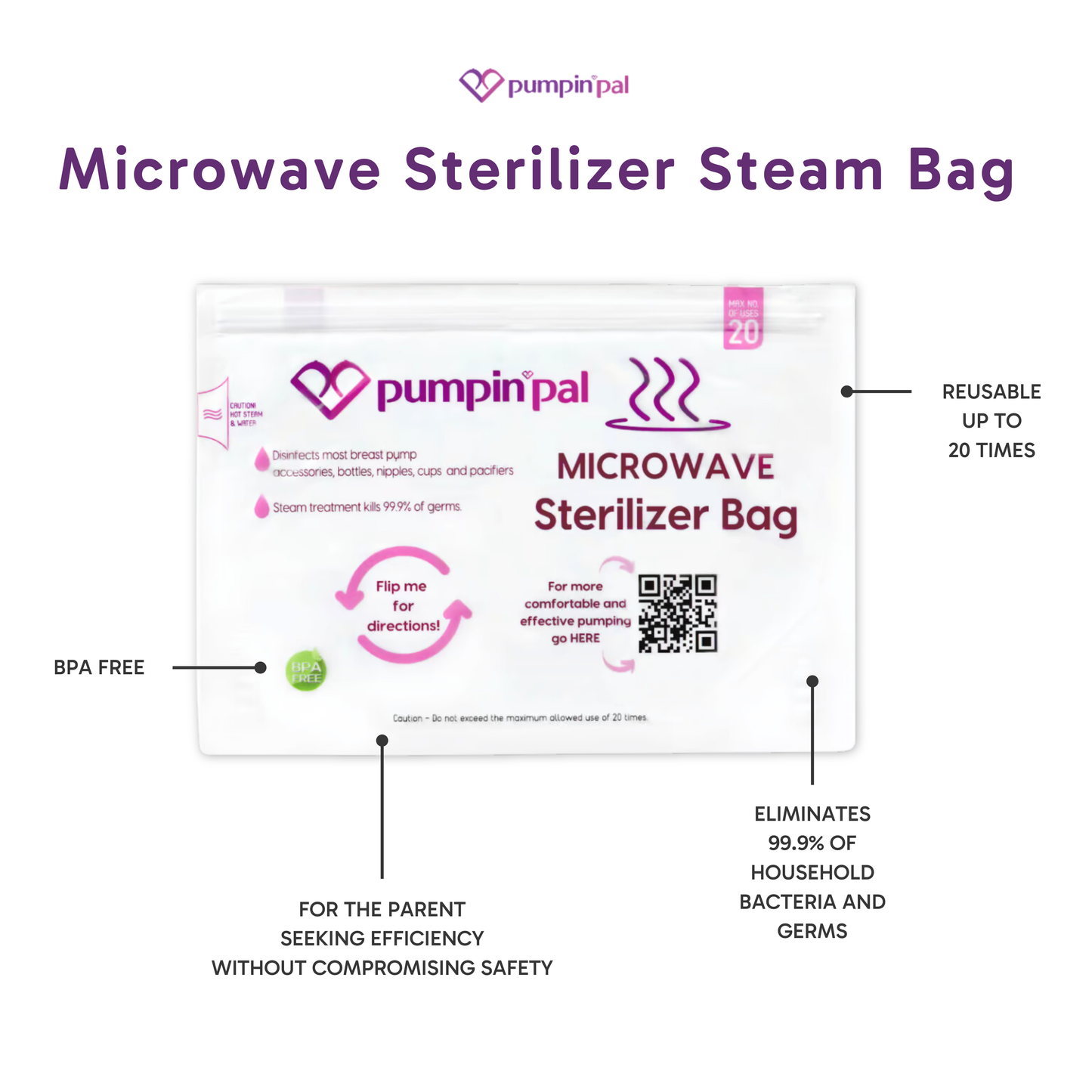 Pumpin' Pal Microwave Sterilizer Steam Bags — 10 Count