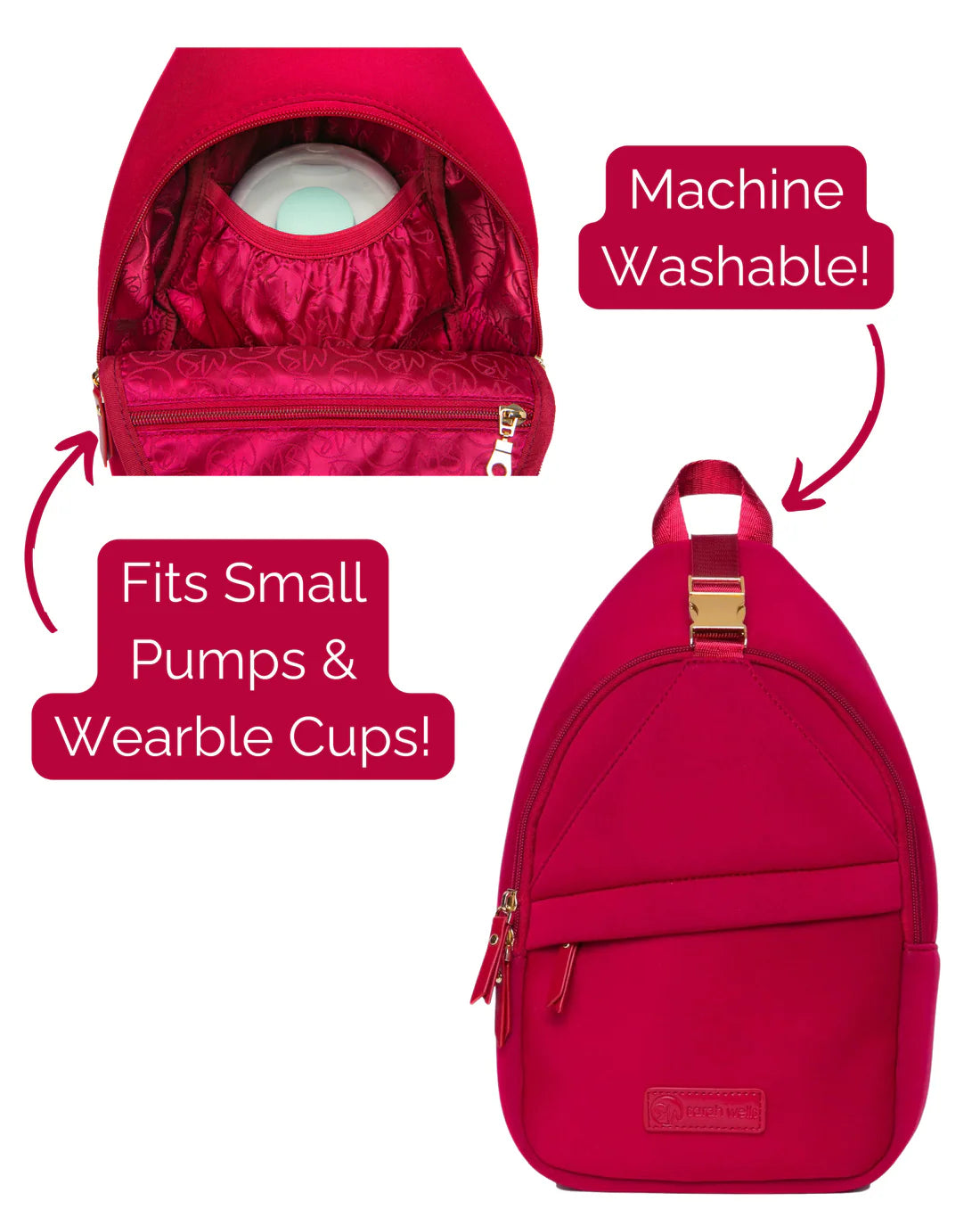 Allie Sling Pump Bag by Sarah Wells in Red